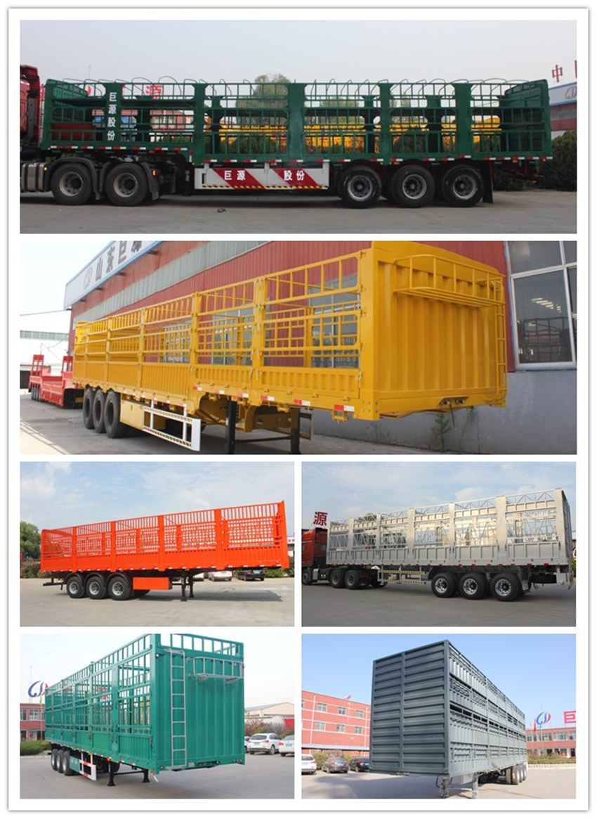 3 Axle Stake Type Truck For Cattle Sheep Pig Transport Cargo Dual Line Braking System