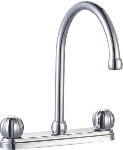 Quality Polished Chrome Centerset Kitchen Faucet 2 Handle Drip Free wholesale