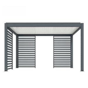 Quality Gatehouse open-air sun room Outdoor canopy flipped louver gazebo shed four corner aluminum alloy gazebo terrace rain proof wholesale