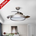 Modern 65W LED Retractable Ceiling Fan Light Dimmable ABS Blades