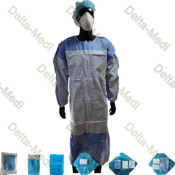 Cheap Knitted Reinforced 45g Sterile Surgical Gowns For Patients for sale