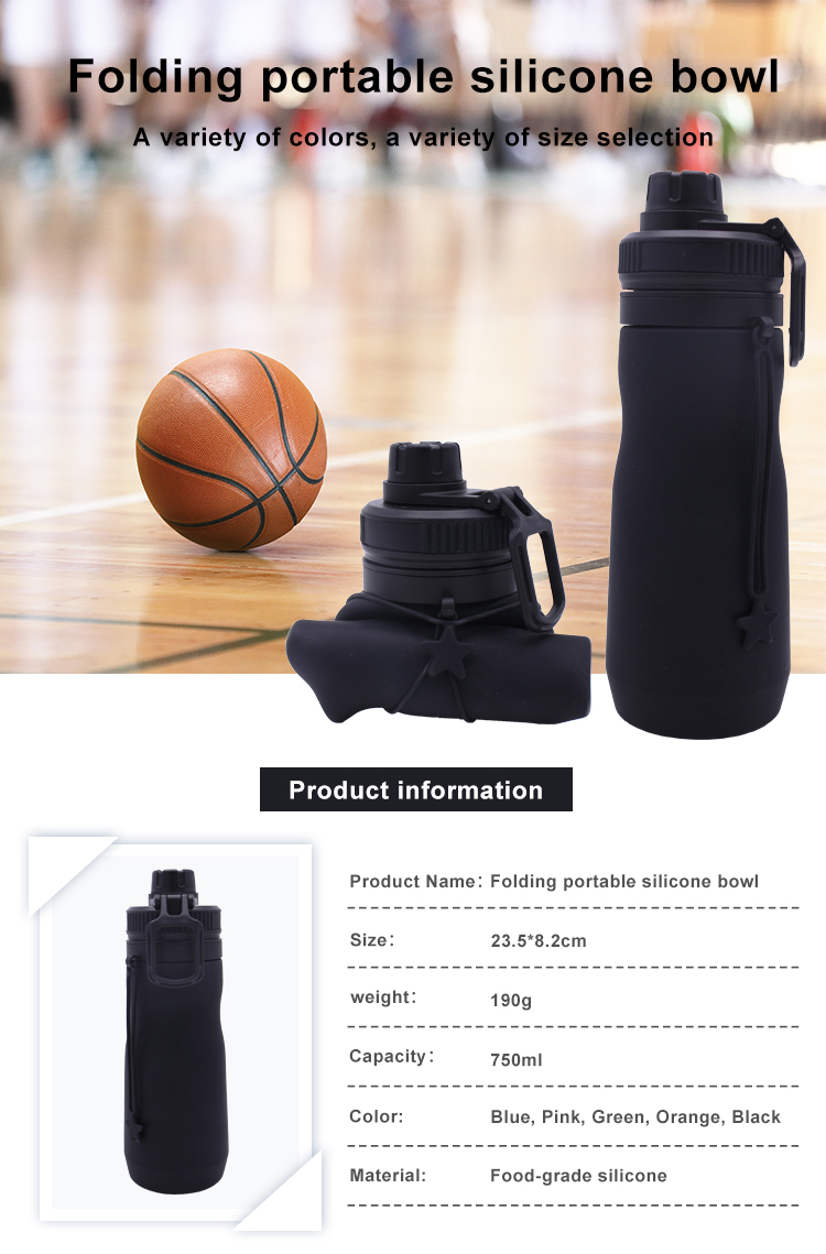 simple modern usa drinkware Collapsible Silicone Water Bottle manufacturers with marking