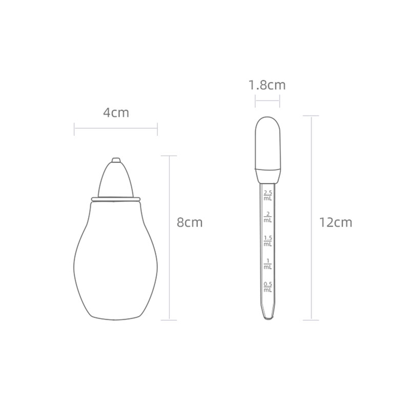 OEM Baby Care Infant Snot Remover 3 X 7.5 Cm Vacuum Infant Nose Aspirator For Children