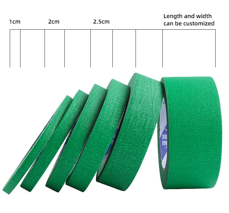 OEM Removable 25mm 48mm Green High Stick Spray Masking Tape For Outdoor Wall Paint