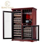 Glass Door American Oak Raw Materials Free Standing Wine Cabinet
