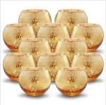 Speckled gold Round Mercury Glass Votive Candle Holders