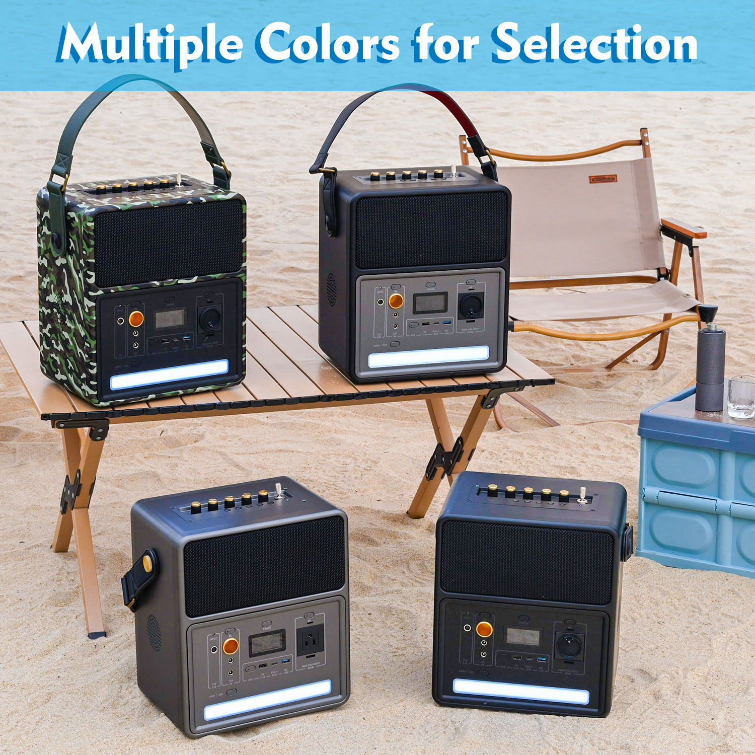 Universal Socket 800W Lithium Battery Solar Power Bank for Party Karaoke Outdoor Energy Supply
