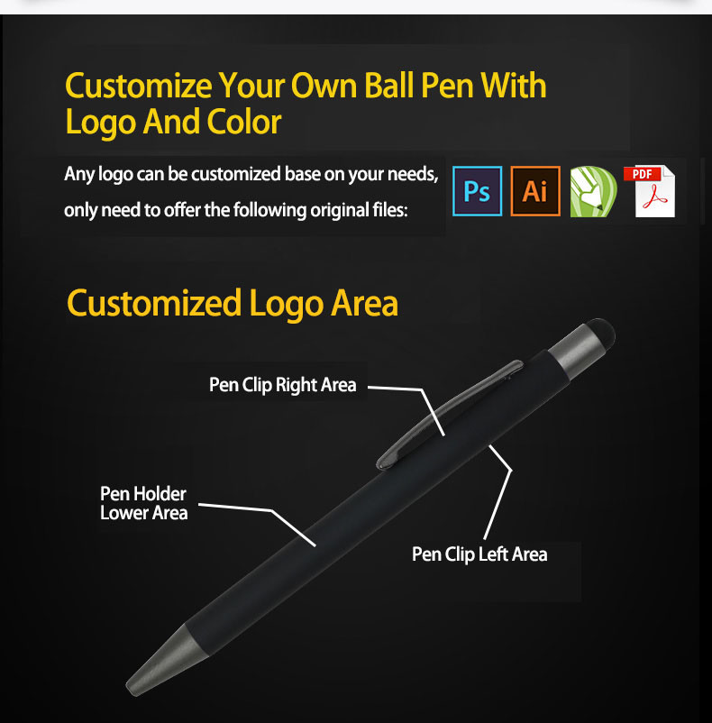 Business Metal Ball Pen 1.0mm Hotel Office Press Signature Pen Custom Logo