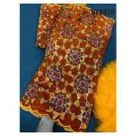 Nice african lace embroidery velvet lace fabrics with sequins for dress