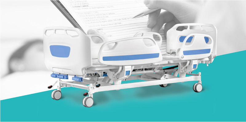 China Products Economic Icu Hospital Bed With Headboard And Guard Rails