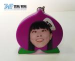 Cute Purple Peach Shaped Musical Keyring , Custom Talking Keychain