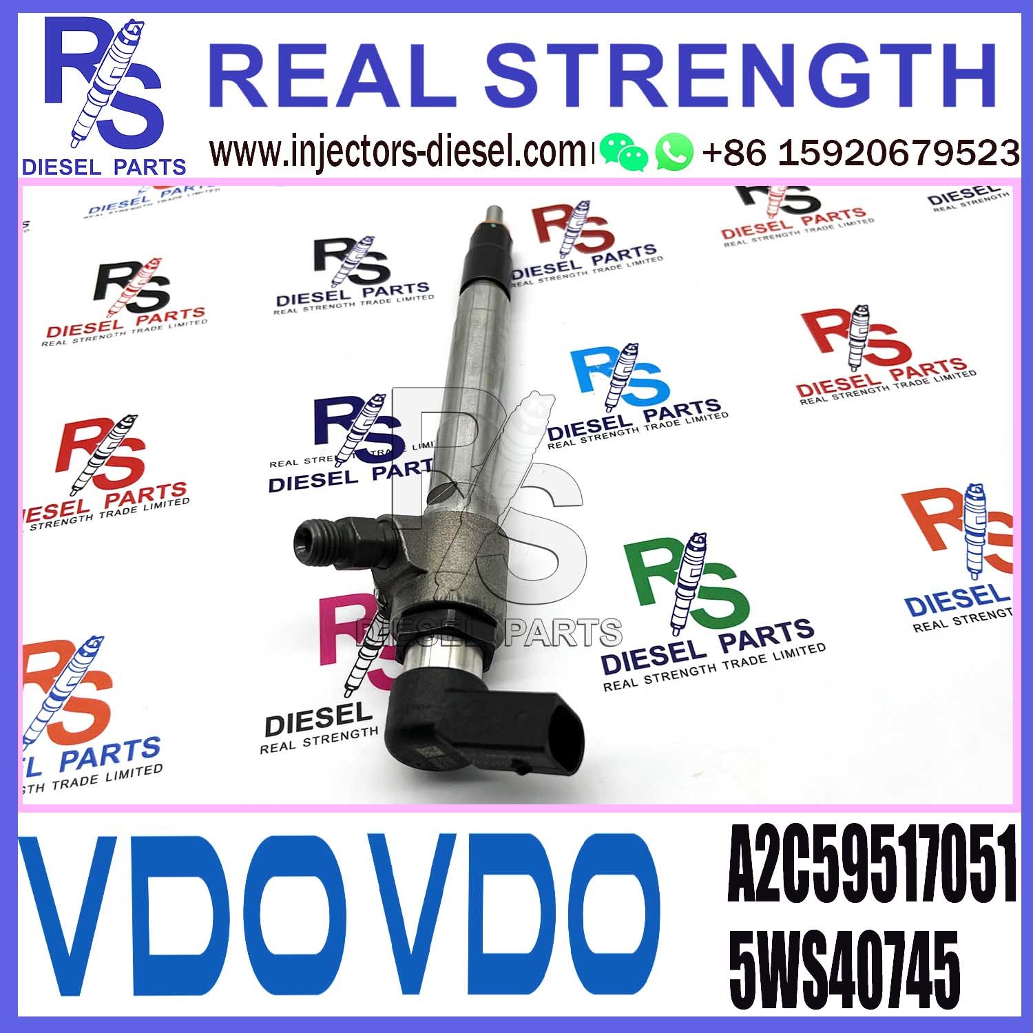 VDO Diesel Fuel Injector A2C59517051 9801125480 5WS40745 2.2HDi For Ford Peugeot