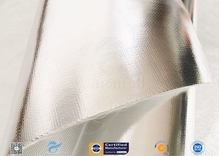 Light / Heat Reflective 300℃ Aluminium Foil Fiberglass Fabric For Pipe Insulation