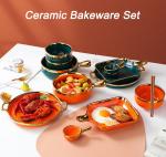 Double Wall Insulated Colorful Ceramic Dinner Plates Nordic Style For Cooking