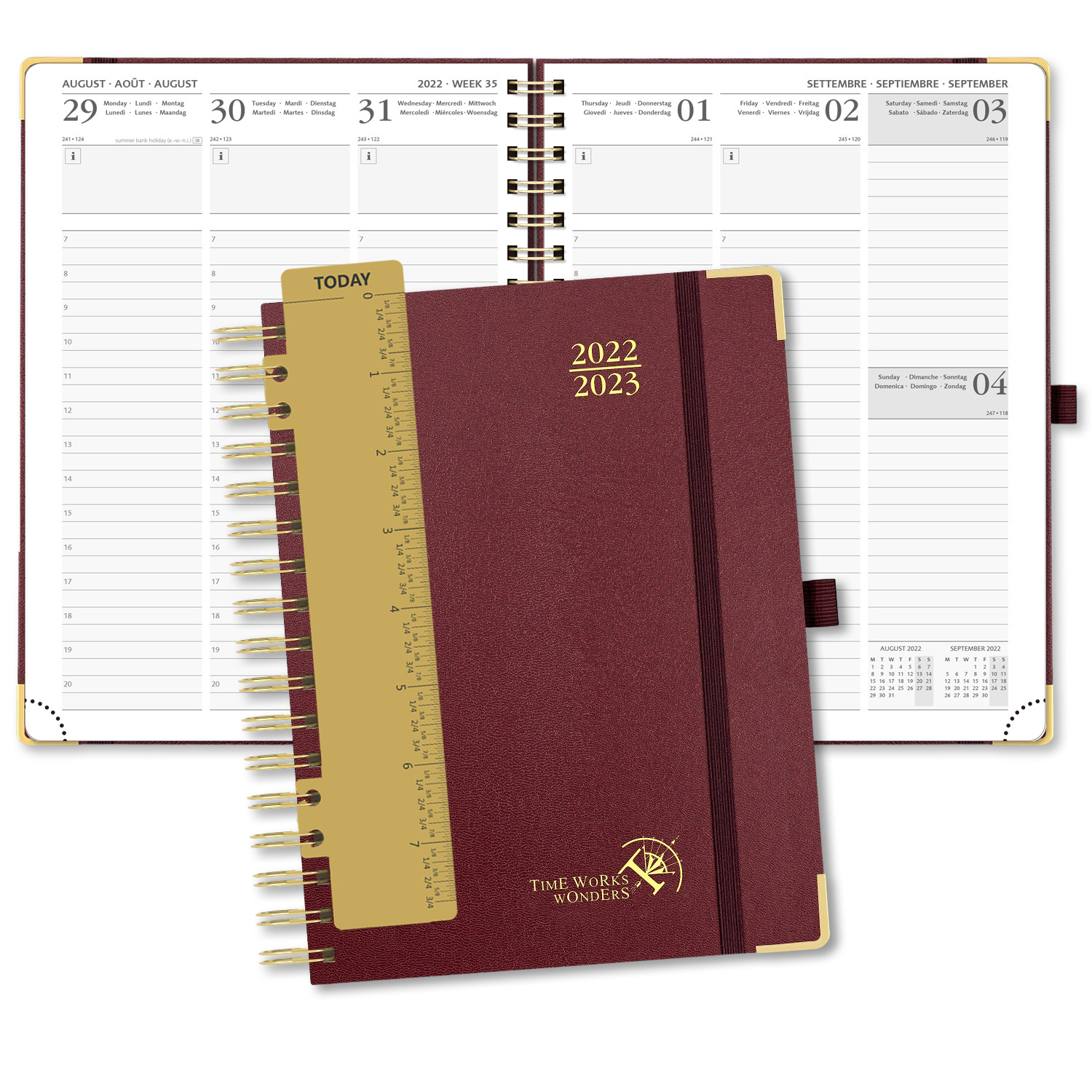 Vegan Leatherette Hardback Weekly Planner Sept 2023 To Dec 2023