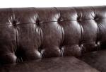 Wooden Legs Dark Brown Leather 2 Seater Sofa , Two Seater Leather Couch Durable