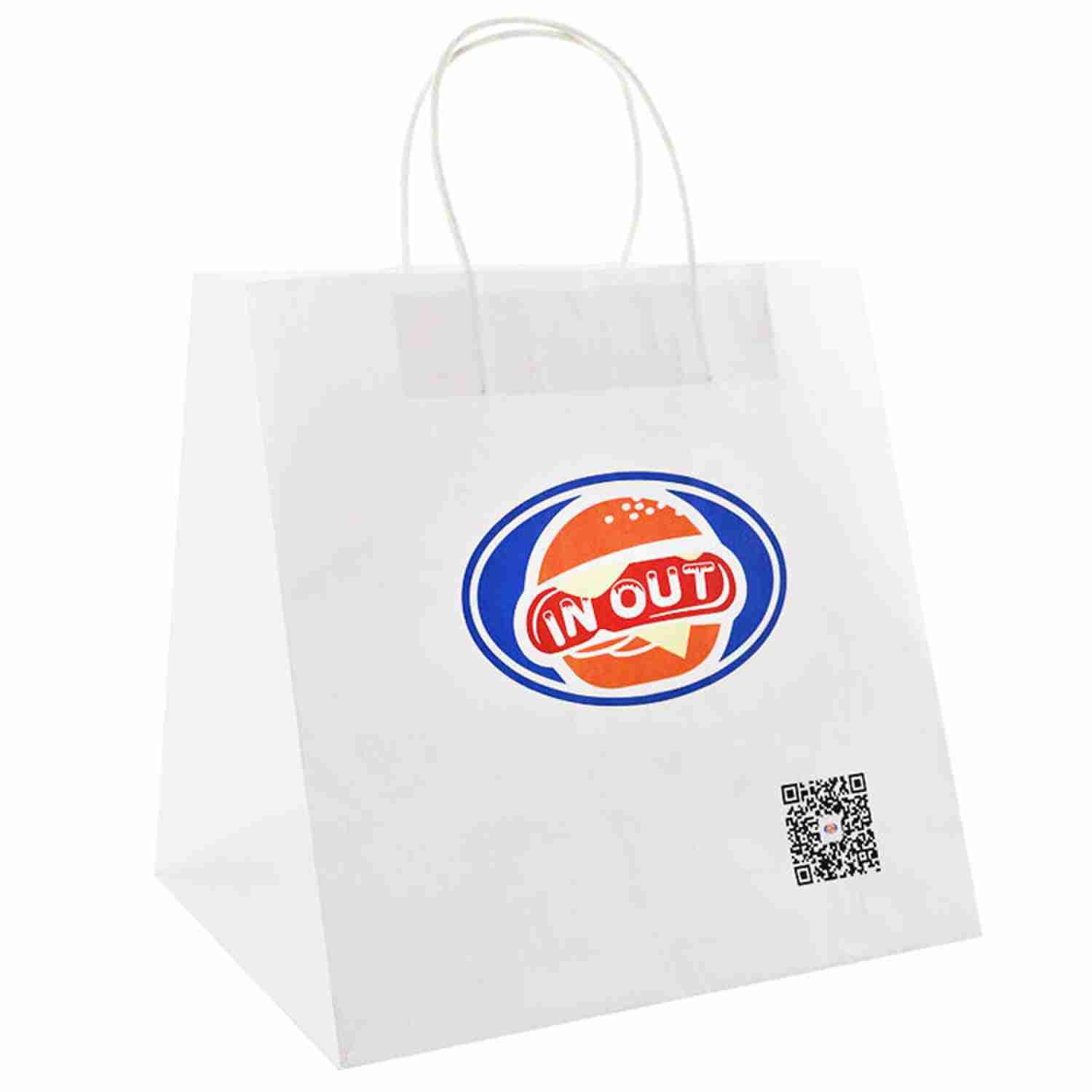 16x8x22 CMYK Plain Colorful Kraft Paper Shopping Bags White Gift Bags With Handles