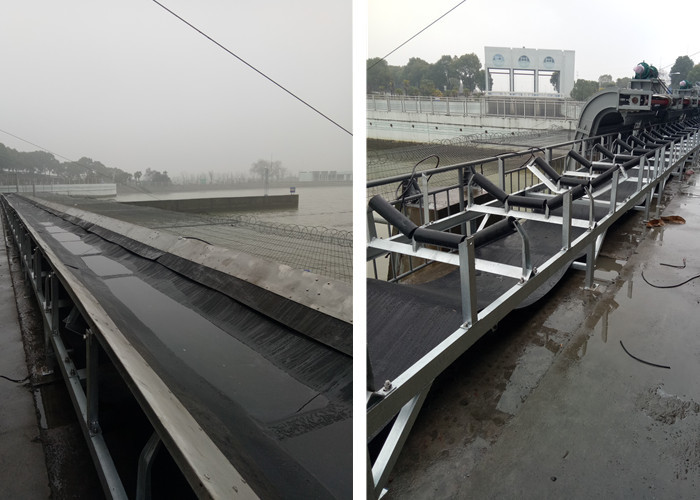 Trough Idler Roller Conveyor Gray Color 80t/H Adjustable Speed