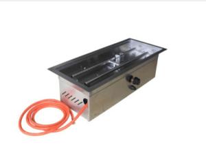 Quality Factory price black real flame LPG NPG outdoor see through gas fireplace fire pit pan wholesale