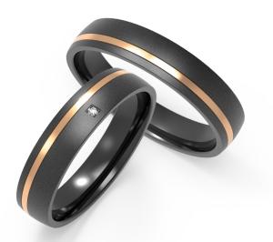 Quality Black titanium encrusted zircon ring for couple ring wholesale
