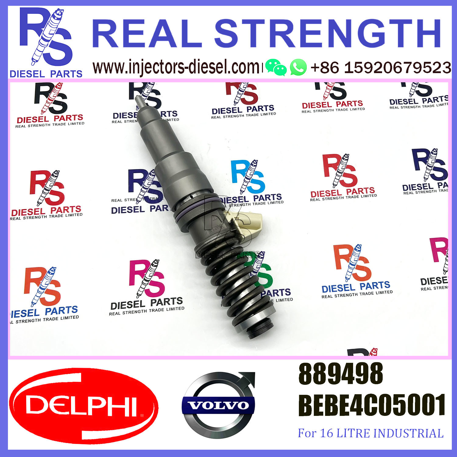 DELPHI 2pin injector 889498 BEBE4C05001 Diesel pump Injector V-O-L-V BEBE4C05001 E1 for 9.0 LITRE MARINE