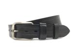3 Lines Stitch Mens Leather Dress Belt Pin Buckle 1.5 Wide Black And Brown Color
