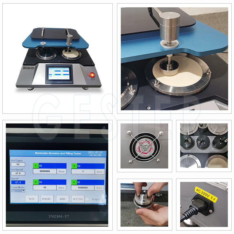 ASTM Touch Screen Control Footwear Martindale Abrasion Tester