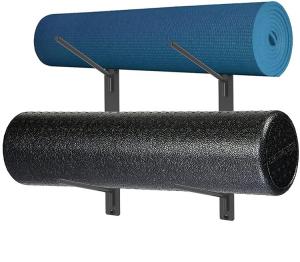 Quality Wall Mount Yoga Mat Foam Roller Towel Rack Hanging Yoga Strap Hook wholesale