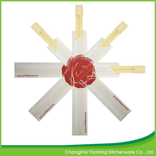 Cheap 24 cm Sushi Chopsticks, Disposable Twins Bamboo Chopsticks ; Open Paper Packing for sale