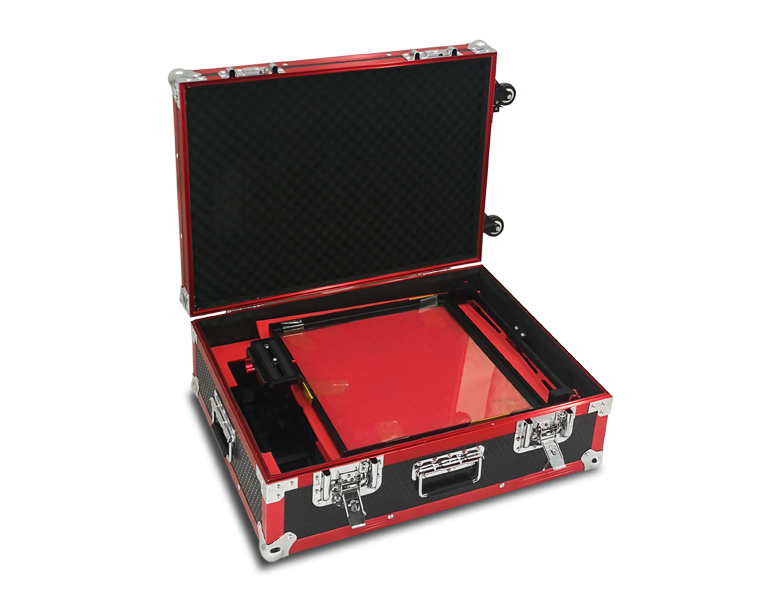 TS-T110/22D Dual Screen Teleprompter with Studio Software and On-Camera Caster Tripod