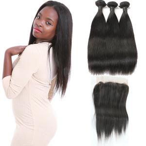 Quality Tight Weft 360 Degree Frontal Closure 3 Bundles Natural Looking No Tangling wholesale