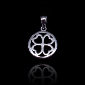 Quality Pure 925 Plain Silver Pendant Round / Lucky Clover Shape Jewelry wholesale