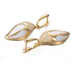 Hot Sale 18K Yellow Daimonds White Agate Drop Dangle Earrings for Women Gift (