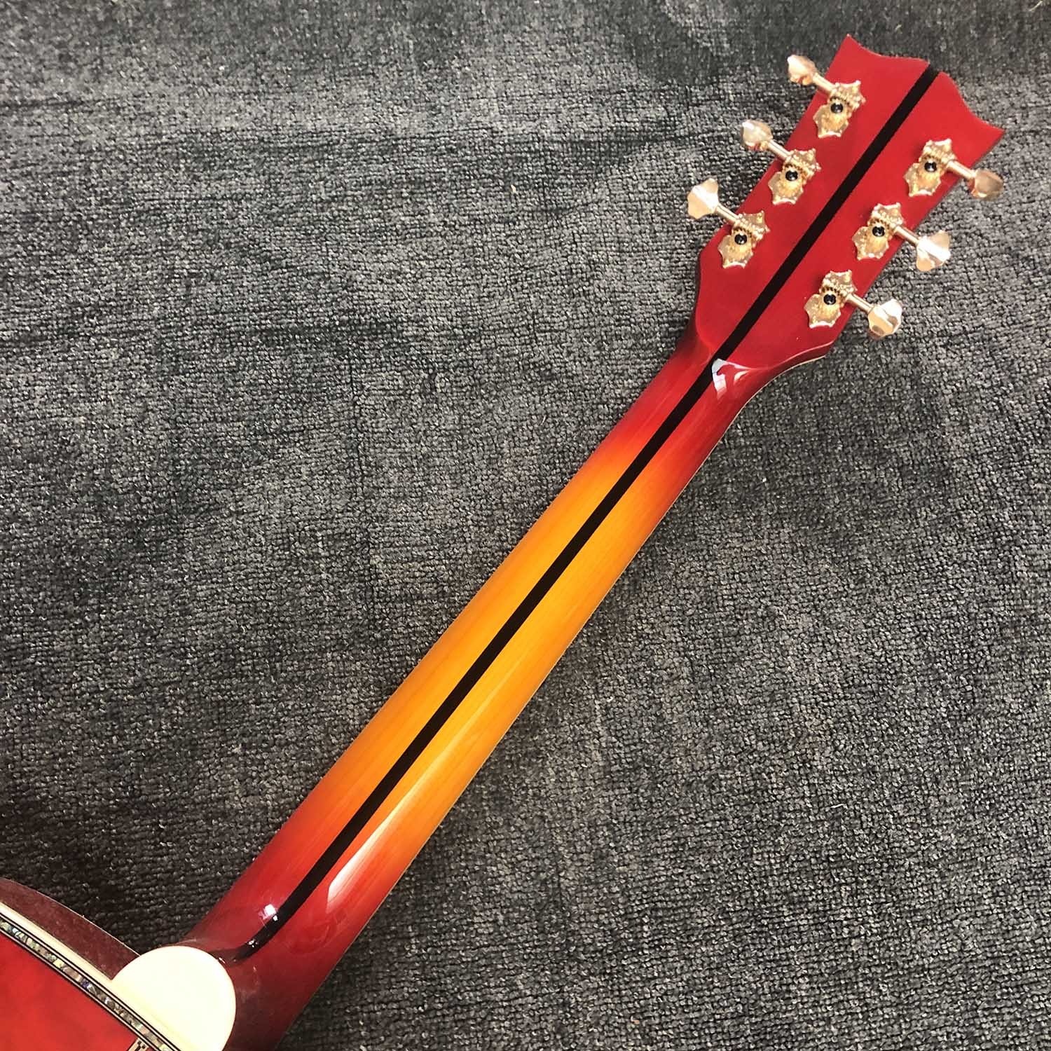 Custom Grand jumbo 43 inch J200 water ripple back side with kinds colors Acoustic Guitar life tree inlay neck, vintage