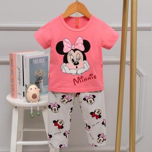 Quality Summer Korean Short Sleeve Pajama Set Cartoon Minnie Age 6 Pyjamas wholesale