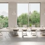 Wooden Top Modern Office Conference Table with White Color and Powder Coating