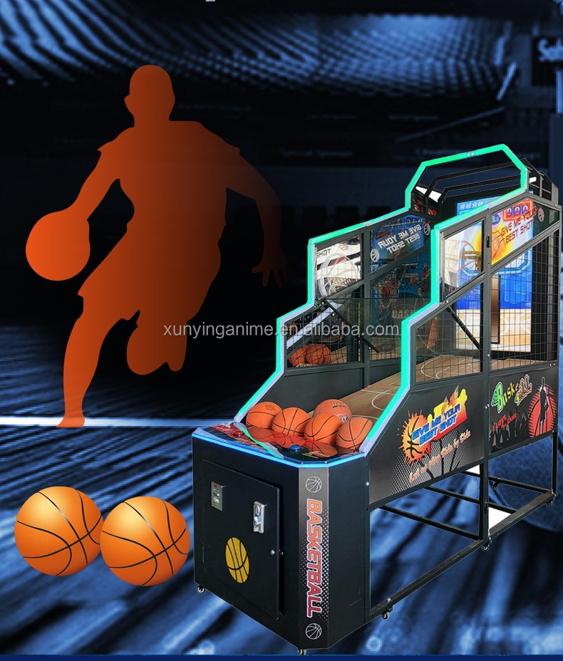 Kid Indoor Arcade Pinball Basketball Machine Shooting Game US Plug Led Display
