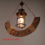 Industrial Wood Chandelier Creative Living Room Bar Dining Room Handing Lamp(WH
