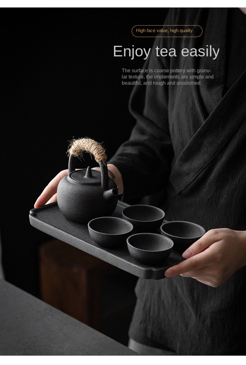 Japanese Porcelain Kung Fu Tea Set Modern Fashionable Loop-Handled Teapot with Gift Box