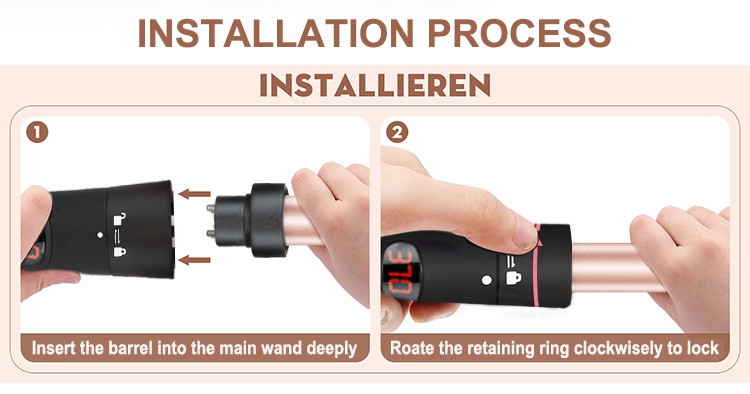 Customizable Tourmaline Ceramic Curling Iron PTC Heating 5 In 1 Interchangeable
