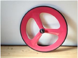 Quality YOUNGFANBIKE popular red Cheap 700c /3-spoke carbon clincher wheel for road &amp;track bike wholesale