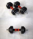 10kg -60kg adjustable black painting dumbbell with collars for sale