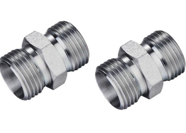 Medium Carbon Steel Hydraulic Hose Straight Adapter Fittings Benefit DIN