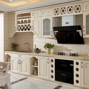 Quality European Style Oak Solid Wood Kitchen Cabinets Waterproof Easy Clean wholesale