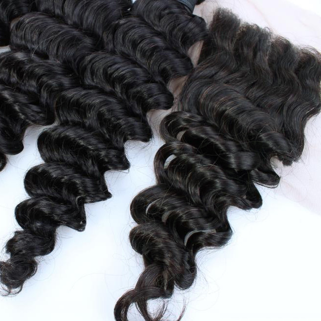 wholesale 8A grade cheap 3 parting lace closure brazilian virgin hair bundles with lace closure