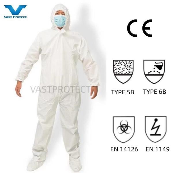 Chemical Protection Industrial Safety Waterproof White Disposable Overalls for