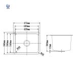 1 Bowl Chemistry Lab Sink , 380*450*310mm Anti Alkali Lab Furniture Accessories