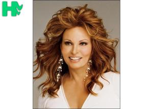 Quality Natural Long Wave Type Hand Tied Blond Color Glueless Heat Resistant Synthetic Wigs wholesale