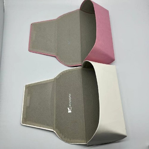 Pink PE PU Leather Durbable Portable Glasses Metal Eyeglass Case Sunglasses Storage Box