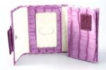 Crocodile-embossed Leather Purple Woman Credit Card Holders Wallets